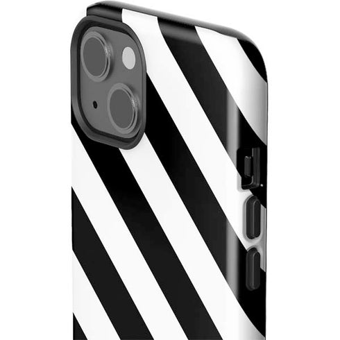 Black and White Geometric Stripes iPhone 15 Impact Case